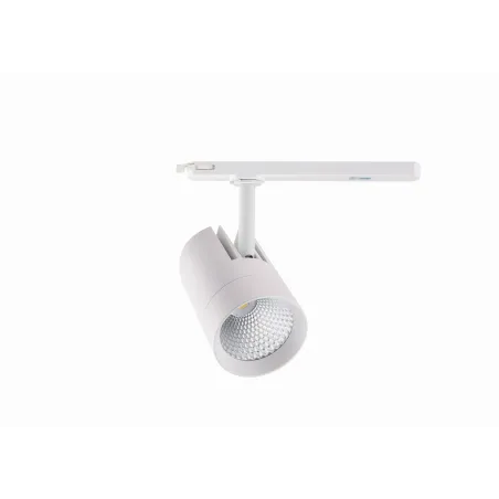 Projecteur led 30w blanc-40°-cri 90-2550lm-3000k-4000k-sur rail 3 allumages aluminium blanc boutiques commerces