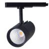 Projecteur led 30w noir-40°-cri 90-2550lm-3000k-4000k-sur rail 3 allumages aluminium blanc boutiques commerces