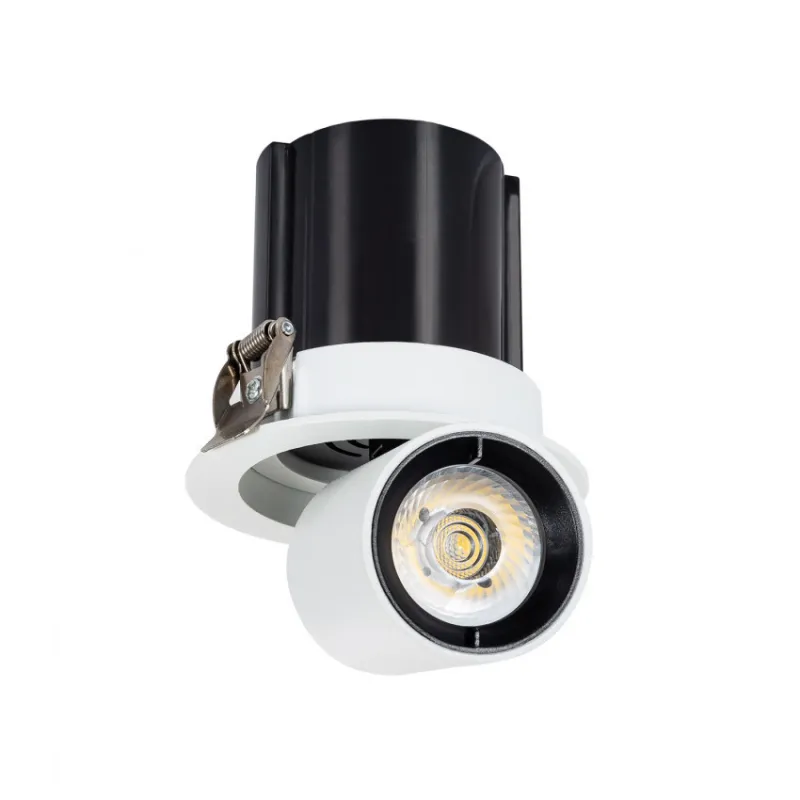 Encastrable led 12w rond escamotable orientable blanc 75mm-800 lumens