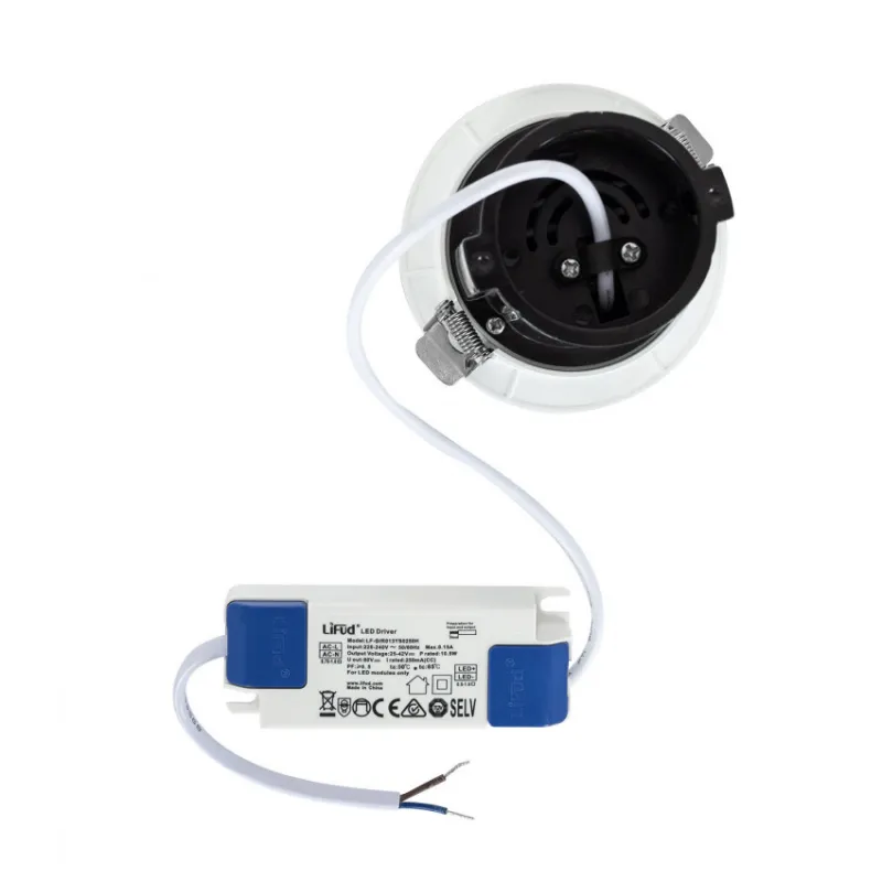 Encastrable led 12w carré escamotable orientable blanc 75mm-800lm-irc80