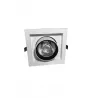 Encastrable led 12w carré escamotable orientable blanc 75mm-800lm-irc80