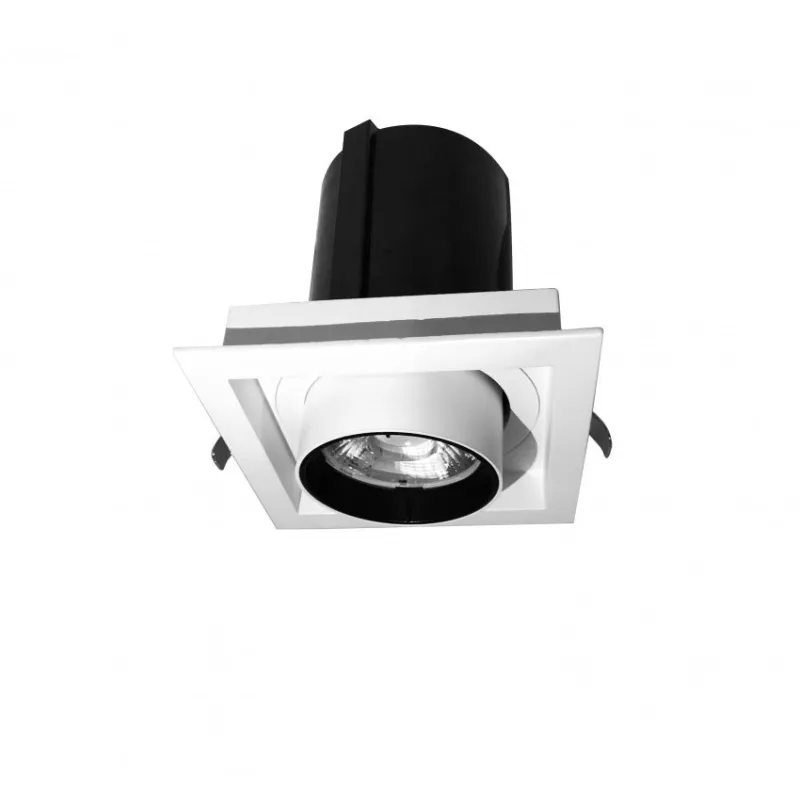 Encastrable led 12w carré escamotable orientable blanc 75mm-800lm-irc80
