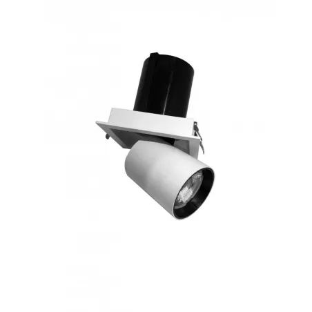 Encastrable led 12w carré escamotable orientable blanc 75mm-800lm-irc80