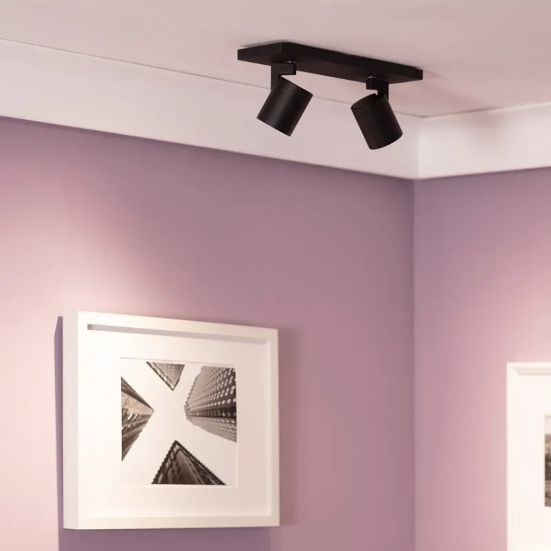 Applique éclairage mural et de plafond spot patère orientable double gu10 220v