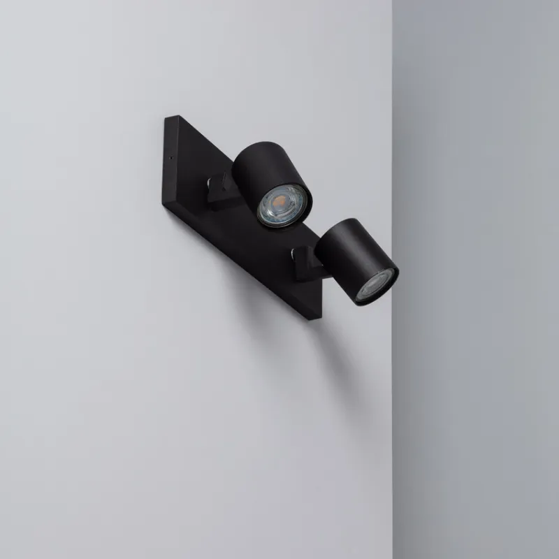 Applique éclairage mural et de plafond spot patère orientable double gu10 220v