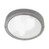 Plafonnier applique hublot rond gris-26cm-ip65 ampoule e27