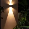Applique extérieur led 6w-380 lumens 3000k cube blanc angle ajustable mural ip44