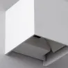 Applique extérieur led 6w-380 lumens 3000k cube blanc angle ajustable mural ip44