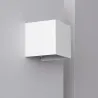 Applique extérieur led 6w-380 lumens 3000k cube blanc angle ajustable mural ip44