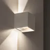 Applique extérieur led 6w-380 lumens 3000k cube blanc angle ajustable mural ip44