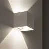 Applique extérieur led 6w-380 lumens 3000k cube blanc angle ajustable mural ip44