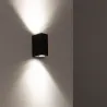 Applique murale noire double spot gu10 étanche ip54