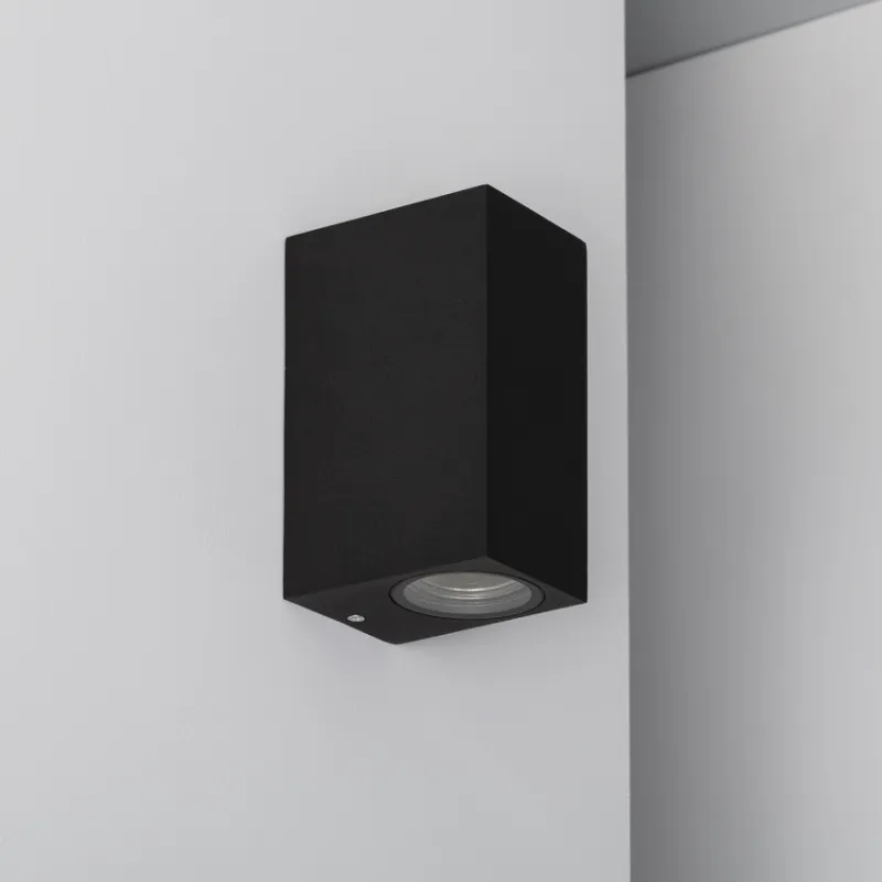 Applique murale noire double spot gu10 étanche ip54