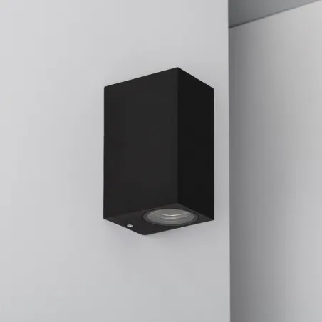 Applique murale noire double spot gu10 étanche ip54