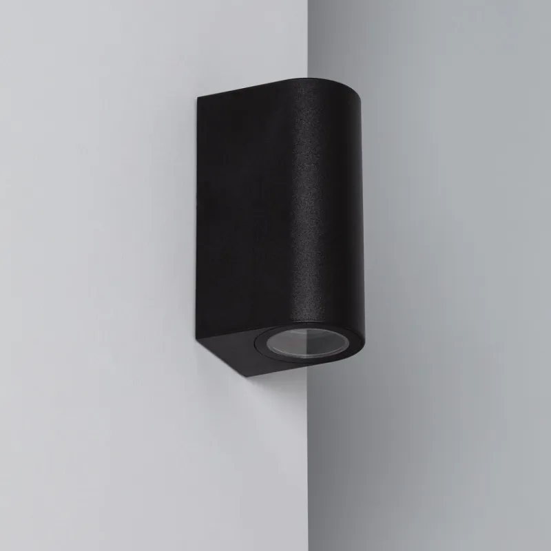Applique murale noire double spot gu10 étanche ip54