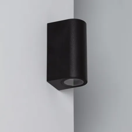 Applique murale noire double spot gu10 étanche ip54