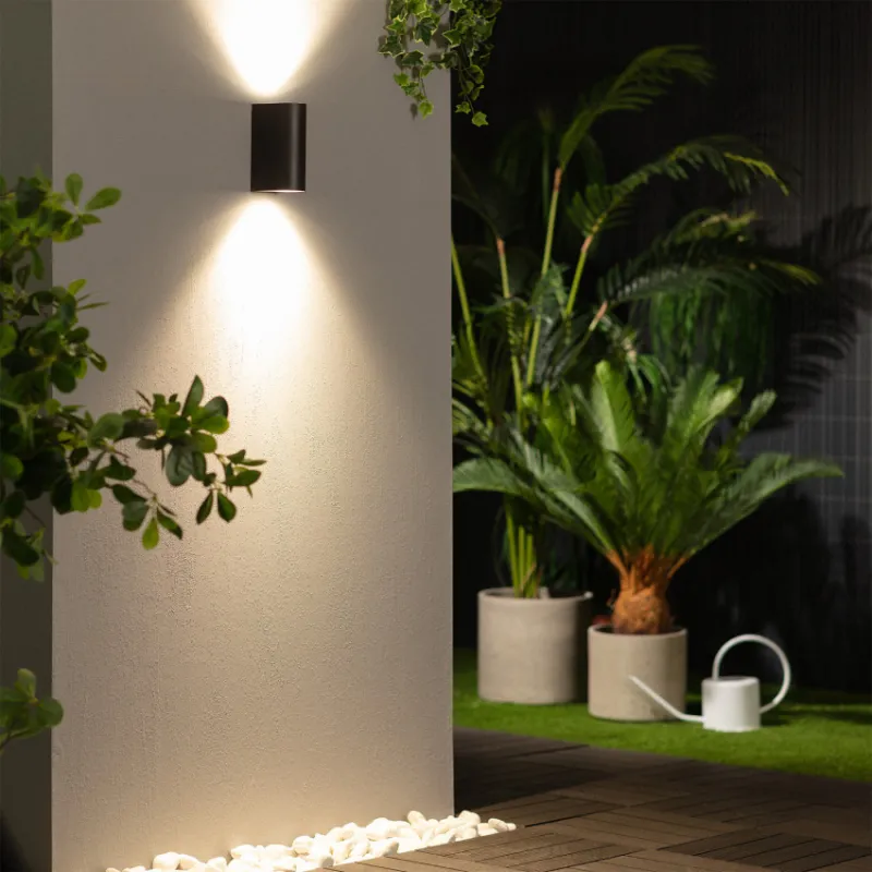 Applique murale noire double spot gu10 étanche ip54