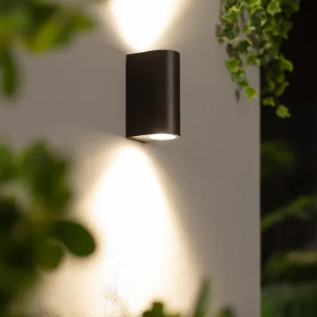 Applique murale noire double spot gu10 étanche ip54