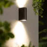 Applique murale noire double spot gu10 étanche ip54
