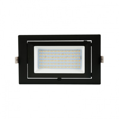 Encastrable 60w led orientable rectangulaire noir type halogène iodure 240x145mm-7800 lumens-500w