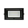 Encastrable 60w led orientable rectangulaire noir type halogène iodure 240x145mm-7800 lumens-500w