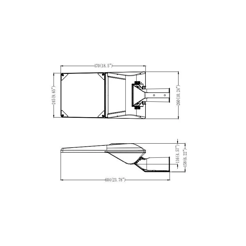 Tête de candélabre led 40w philips-5600 lumens-4000k-eclairage parking magasin routier
