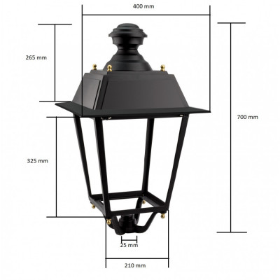 Tête de mat 40w LED Philips lanterne-6000 lumens-éclairage public parking routier