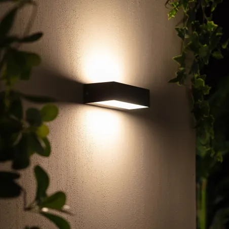 applique exterieur led rectangulaire noire 600lumens 17cm etanche i...
