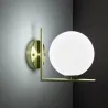 Applique murale boule blanche culot e14 métal doré