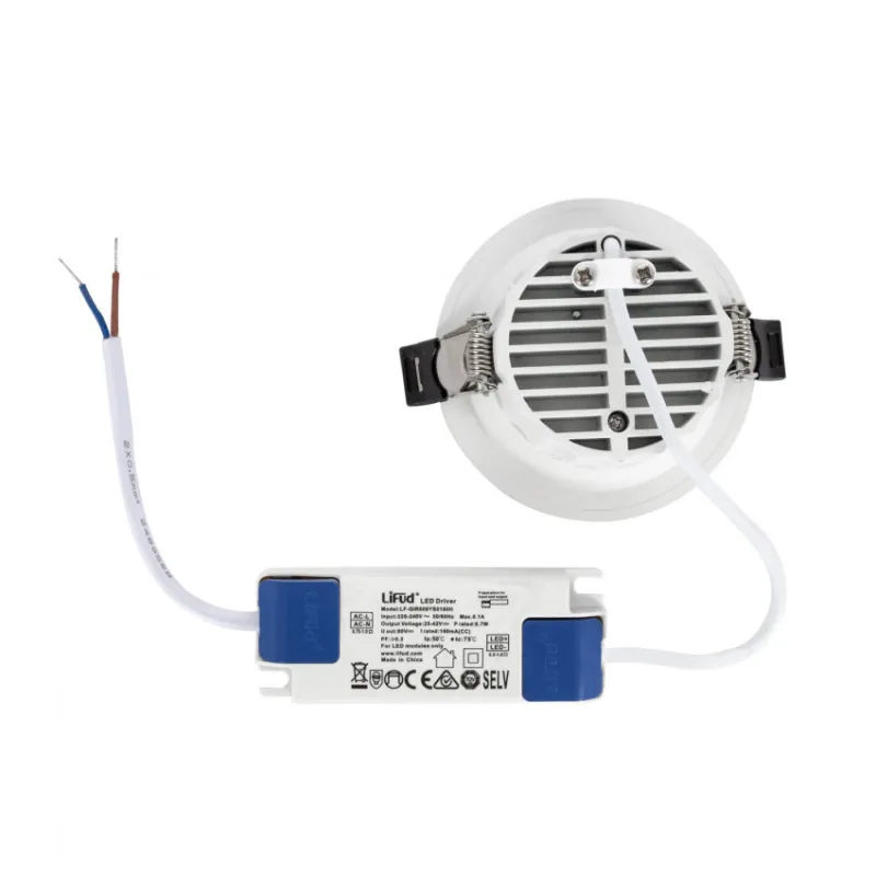 Encastrable rond 7w led blanc 75mm-520 lumens