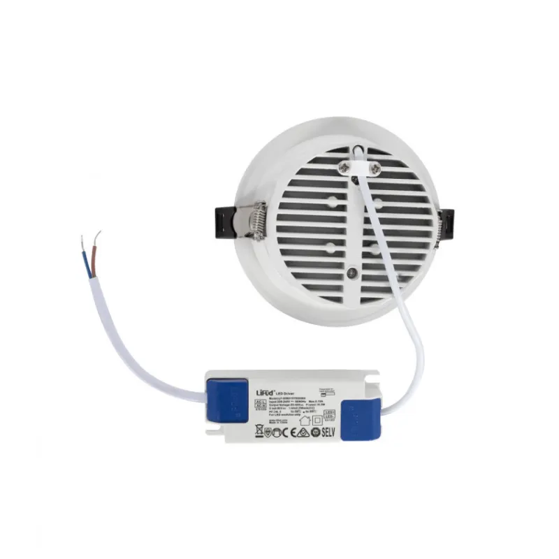 Encastrable rond 12w led blanc 95mm-900 lumens