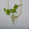 Suspension luminaire suspendu acier doré boule vase culot e27