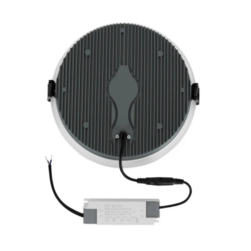 Encastrable 30w rond blanc 220mm-3600 lumens-24°-irc80