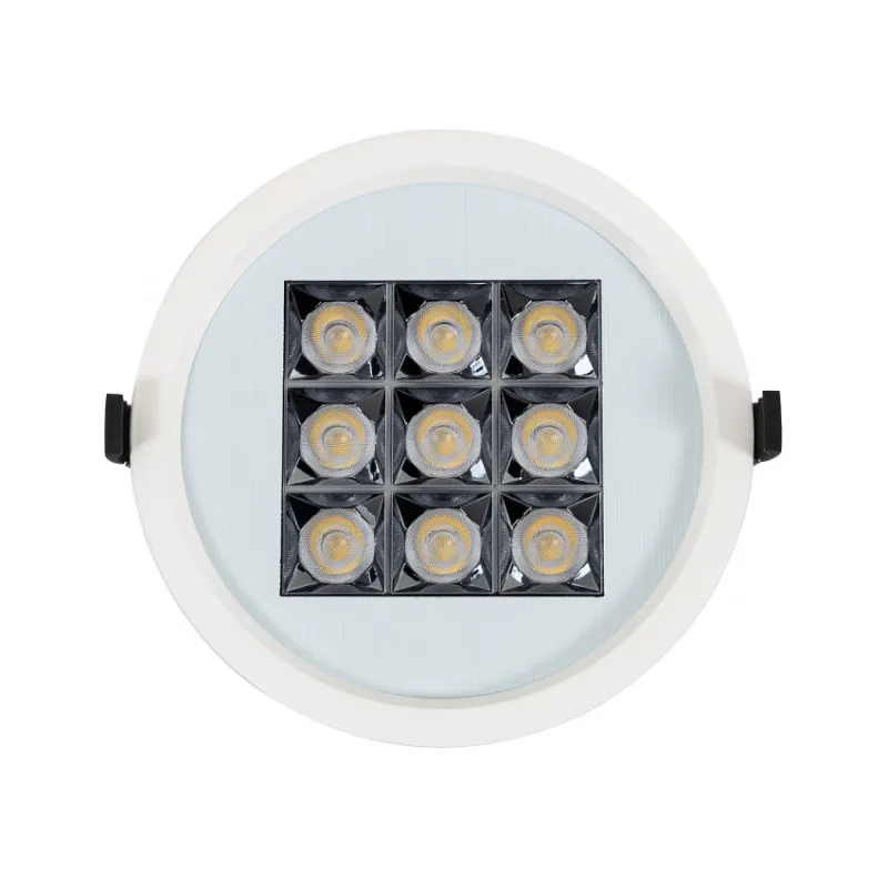 Encastrable 30w rond blanc 220mm-3600 lumens-24°-irc80
