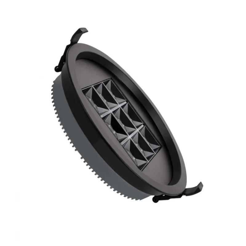 Encastrable 30w rond noir 220mm-3600 lumens-24°-irc80-ugr17