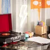 Lampe néon led sur piles forme éclair foudre blanc