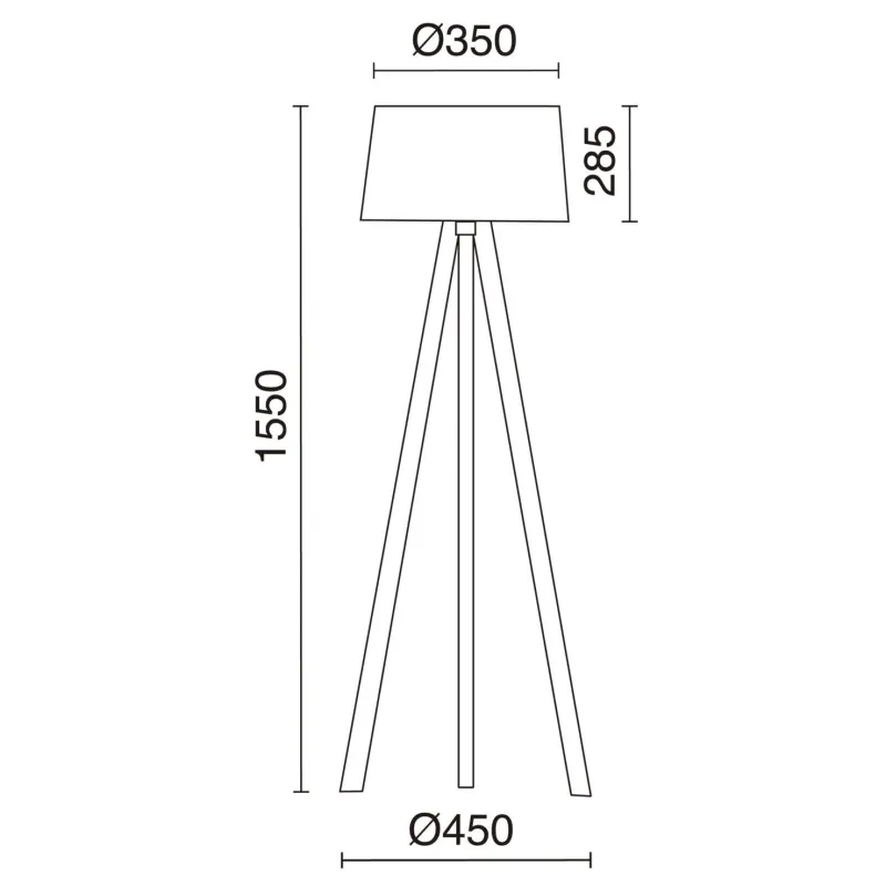 Lampadaire à poser 155cm LARS IP20 60W Bois hêtre