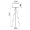 Lampadaire à poser 155cm LARS IP20 60W Bois hêtre