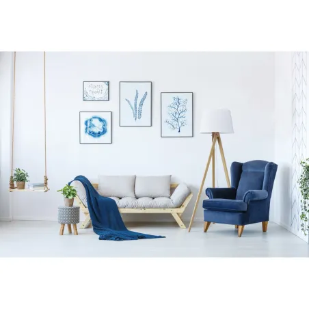 Lampadaire à poser 155cm LARS IP20 60W Bois hêtre