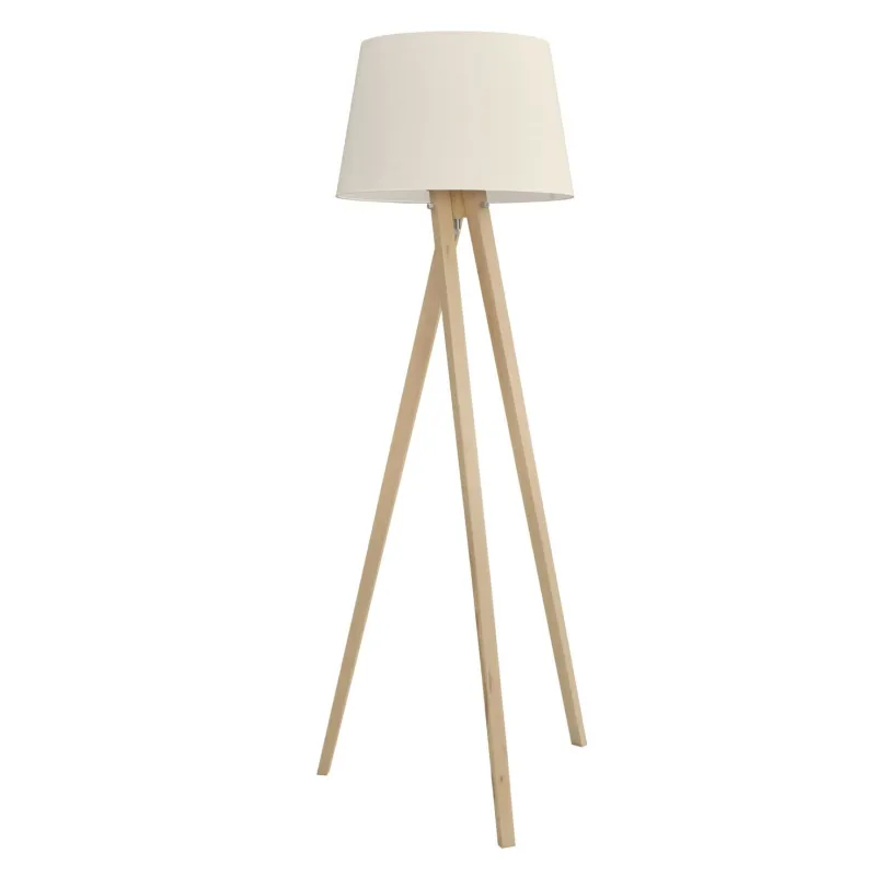 Lampadaire à poser 155cm LARS IP20 60W Bois hêtre
