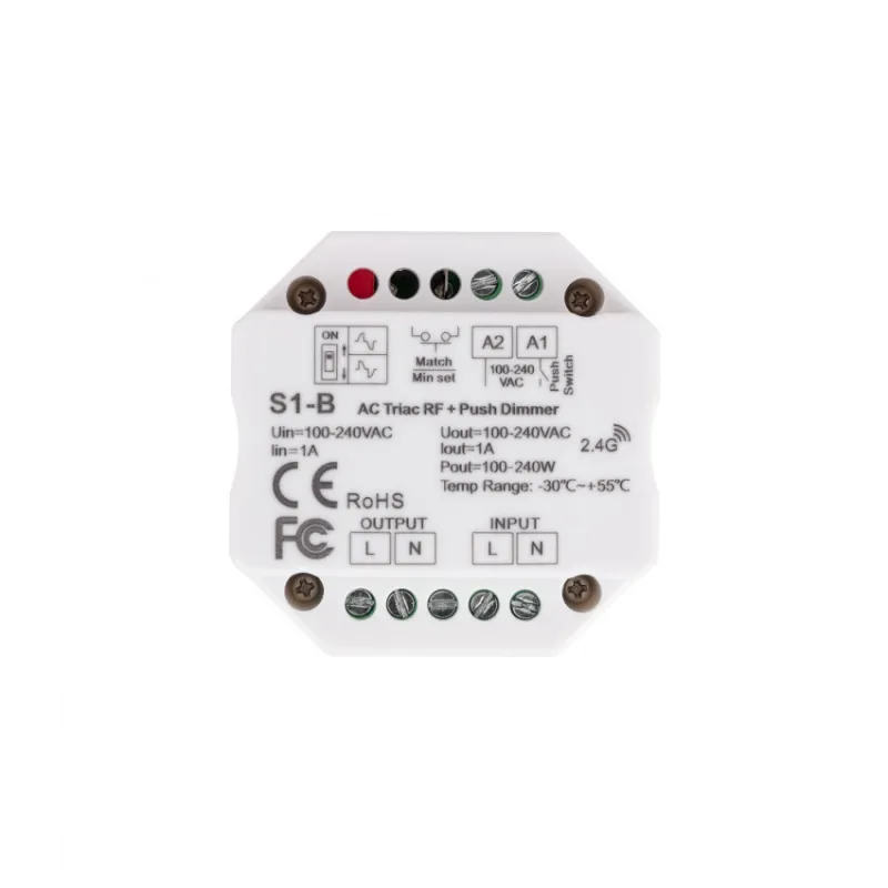 Module interrupteur rf bouton poussoir variateur triac appareillage mural