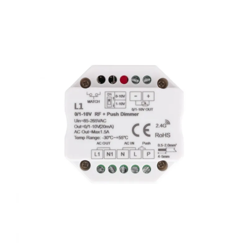 Module interrupteur rf bouton poussoir variateur 1-10v appareillage mural