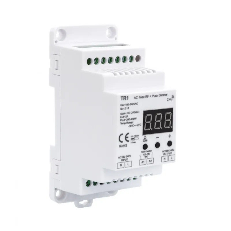 Module interrupteur rf bouton poussoir variateur triac tableau rail din