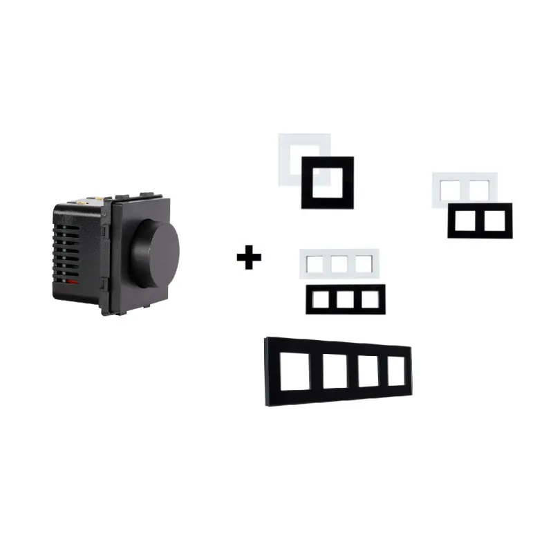 Interrupteur variateur rotatif noir ou blanc a composer