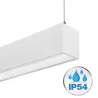 Suspension blanche barre aluminium profilé led ip54-50cm-100cm-150cm-200cm