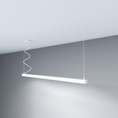 Suspension blanche barre aluminium profilé led ip54-50cm-100cm-150cm-200cm
