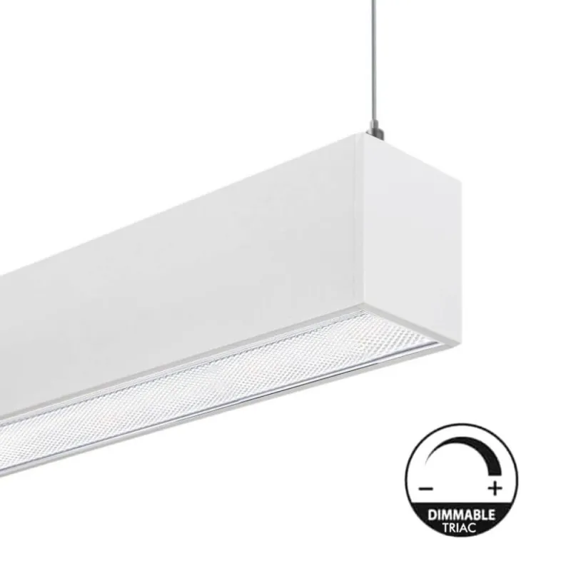 Suspension blanche barre aluminium profilé led ip54-50cm-100cm-150cm-200cm