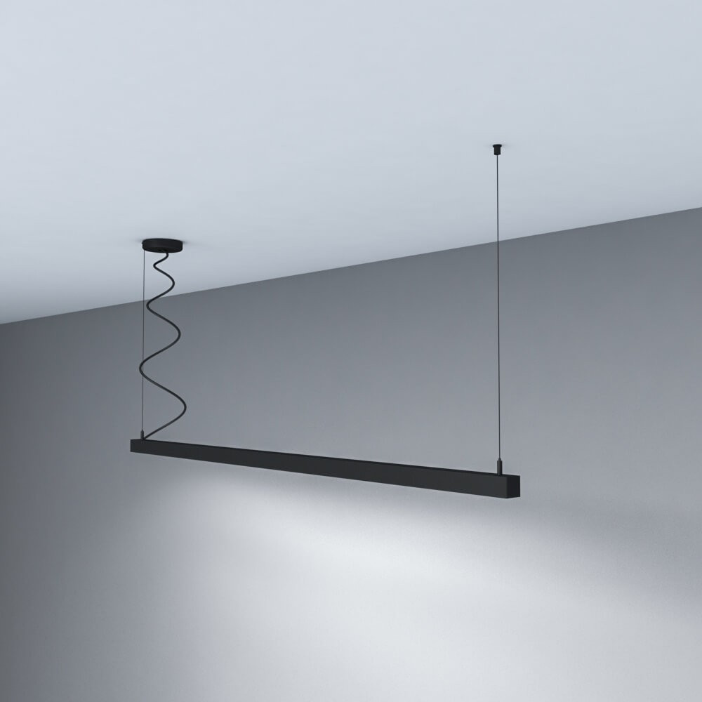 Suspension LED triangle noir moderne en aluminium pour salle à manger bar