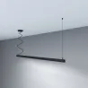 Suspension noire barre aluminium profilé led ip54-50cm-100cm-150cm-200cm-noir