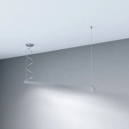 Suspension grise barre aluminium profilé led ip54-50cm-100cm-150cm-200cm-gris